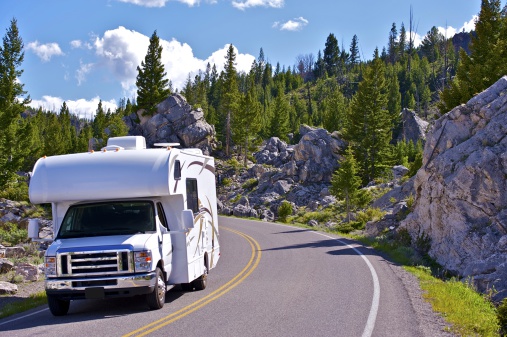 rv driving on road