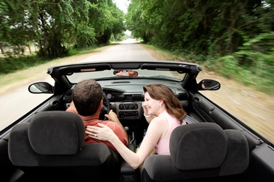 couple driving together