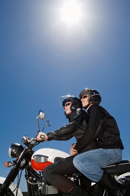 couple on motorcycle